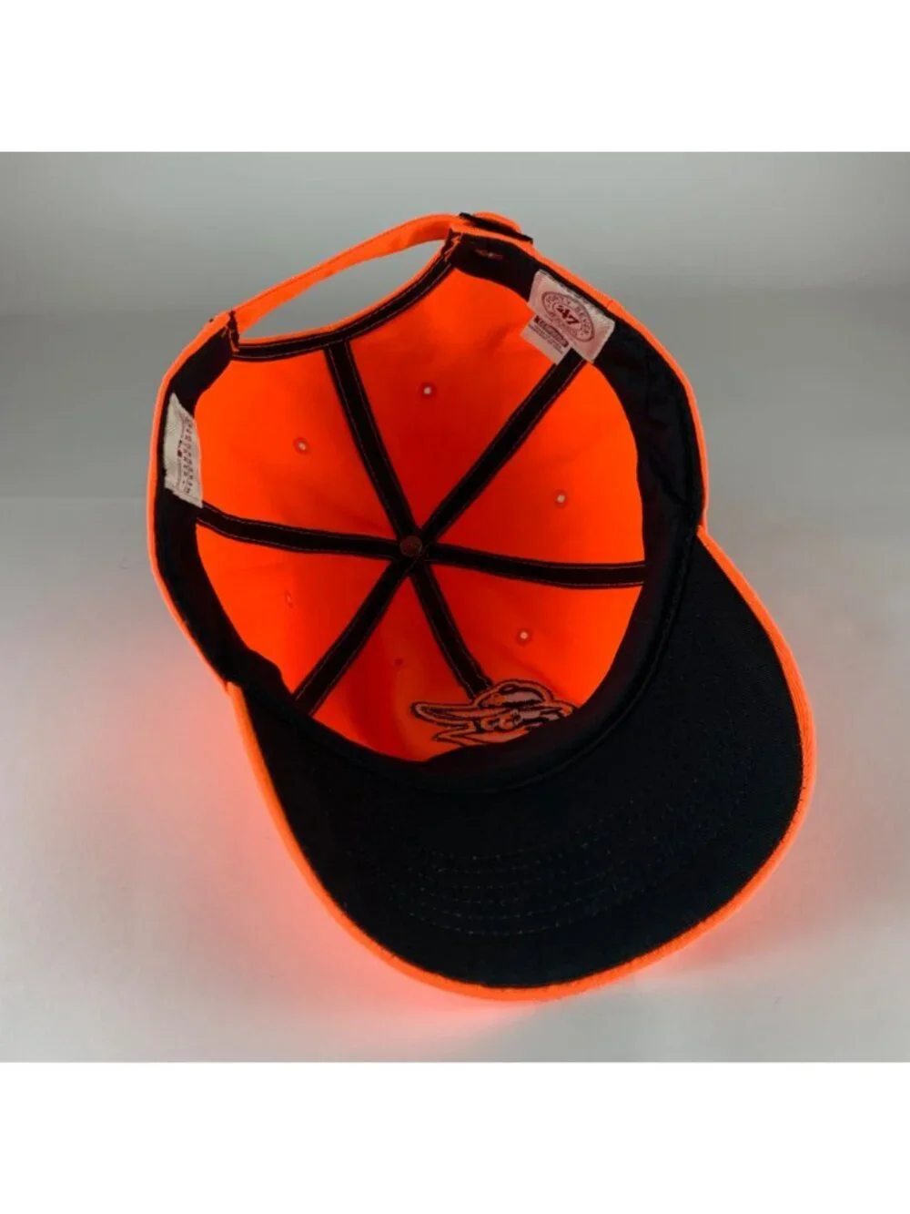 Baltimore Orioles MLB Womens Neon Orange 47 Brand Clean Up Relaxed Fit Hat